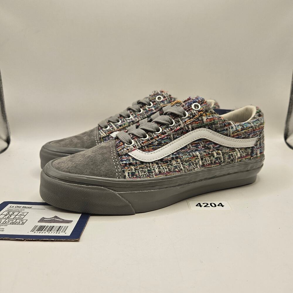 VANS WOMEN'S 7 OLD SKOOL LOW TOP SNEAKER TWEED FROST GRAY LX NWOB